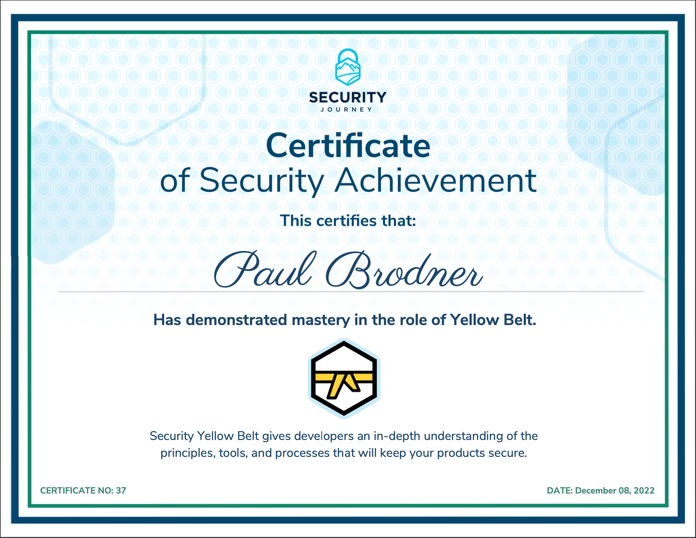 Security Yellow Belt gives developers an in-depth understanding of the principles, tools, and processes that will keep your products secure.
